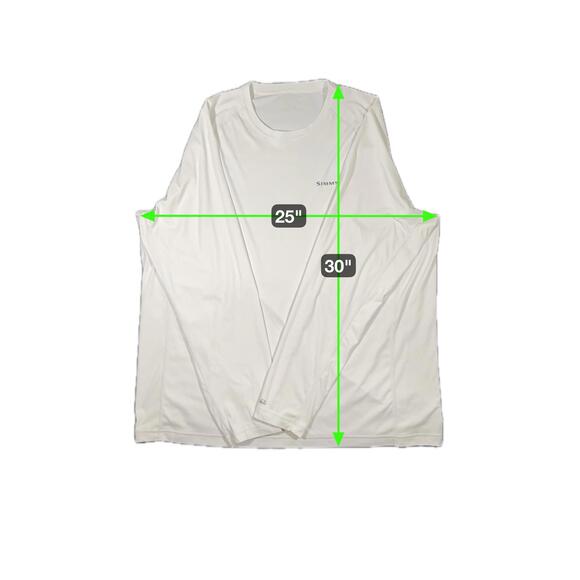 Simms SolarFlex UPF 50 2XL Long Sleeve Men's Activewear Fishing Shirt - White - Picture 3 of 8